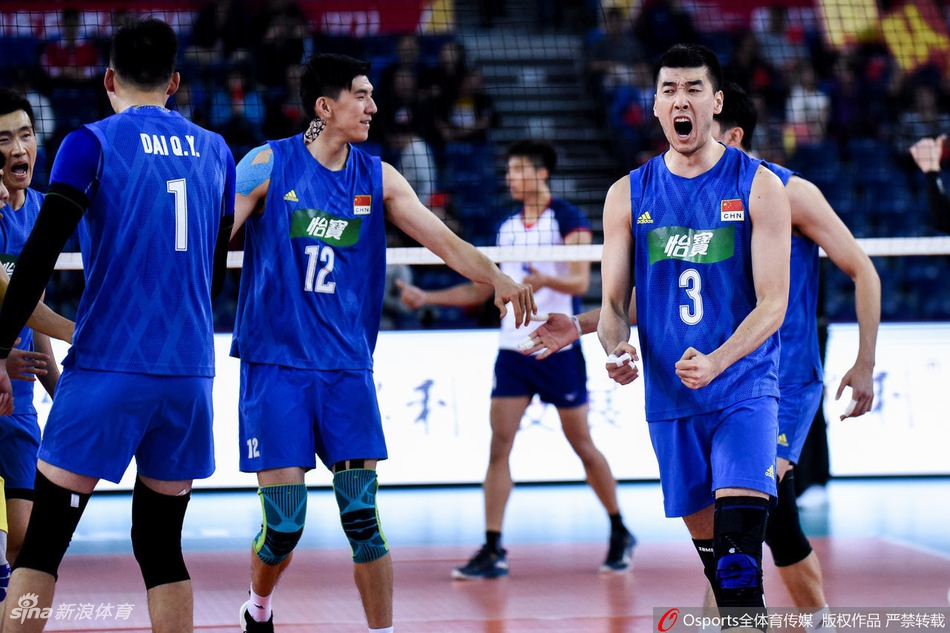 奥运资格赛中国男排3-2中国台北