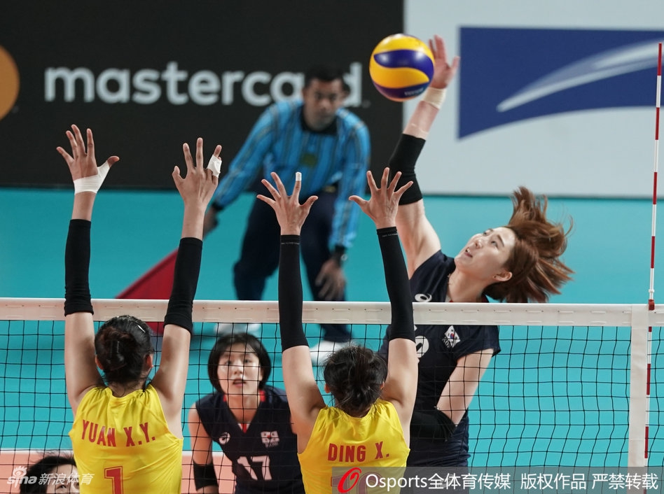 亚运女排小组赛中国3-0韩国