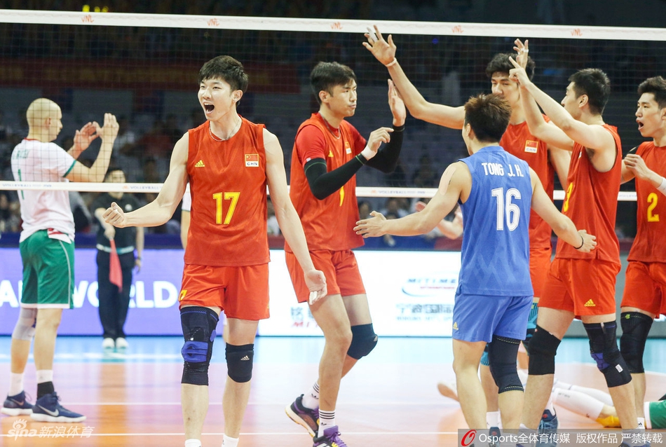 世界男排联赛中国3-0保加利亚