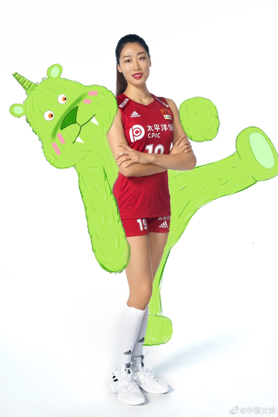 当中国女排遇上网红小怪兽