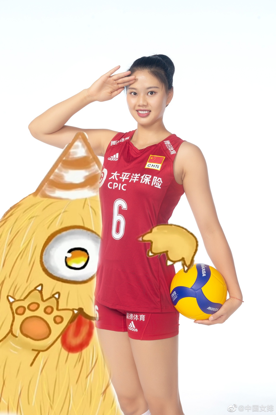 当中国女排遇上网红小怪兽