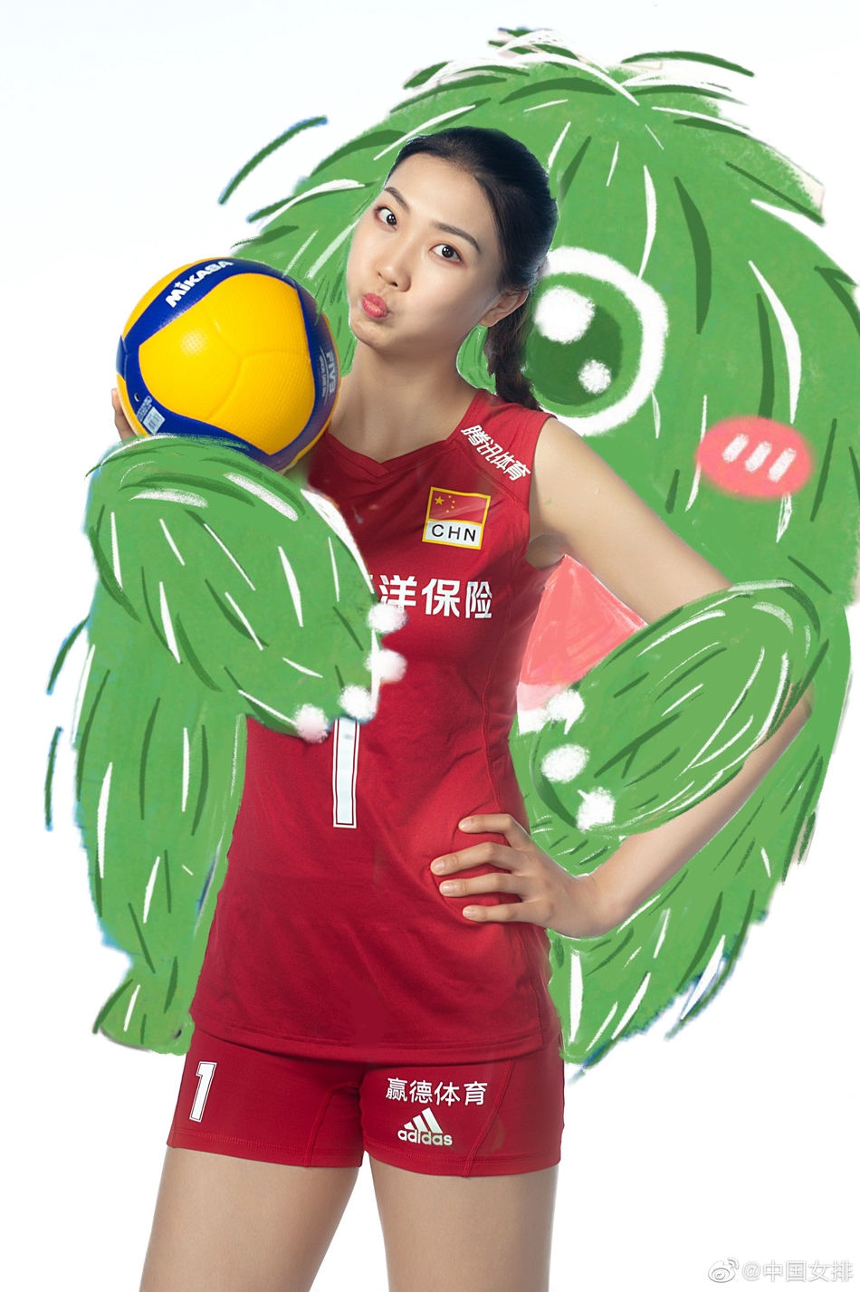 当中国女排遇上网红小怪兽