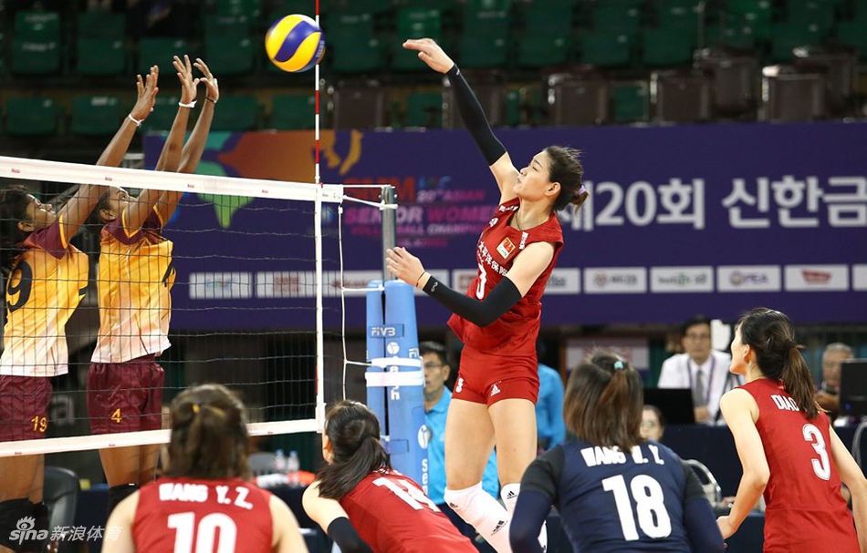 亚锦赛中国女排3-0斯里兰卡