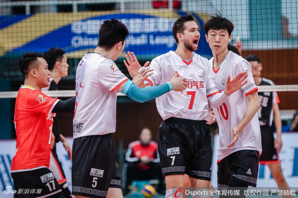 排超八强战北汽男排3-0河南男排