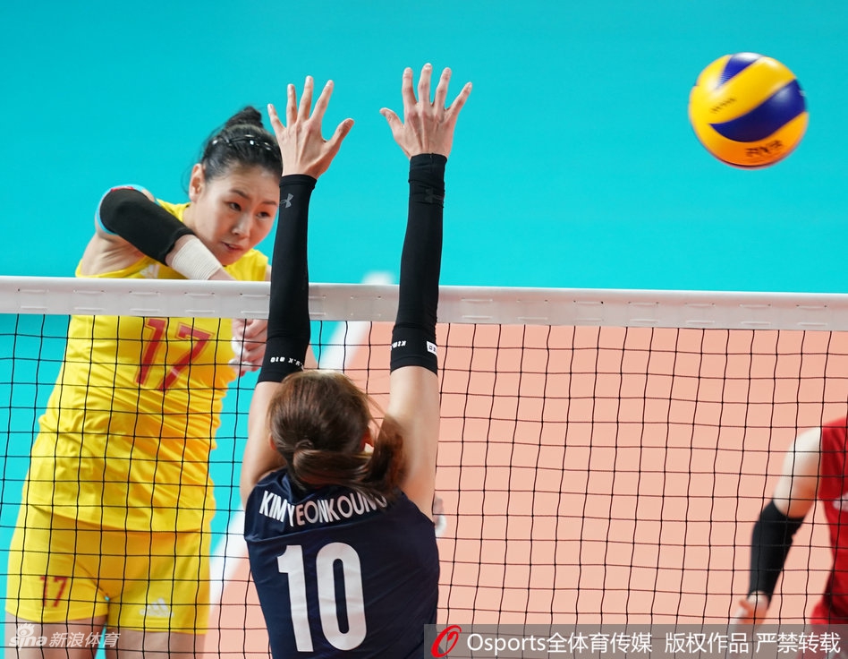 亚运女排小组赛中国3-0韩国