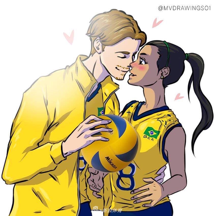 海外粉丝为朱婷创作漫画形象