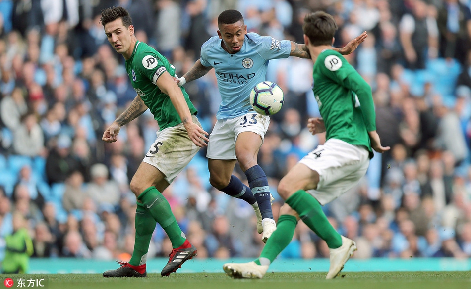 [英超]曼城2-0布莱顿