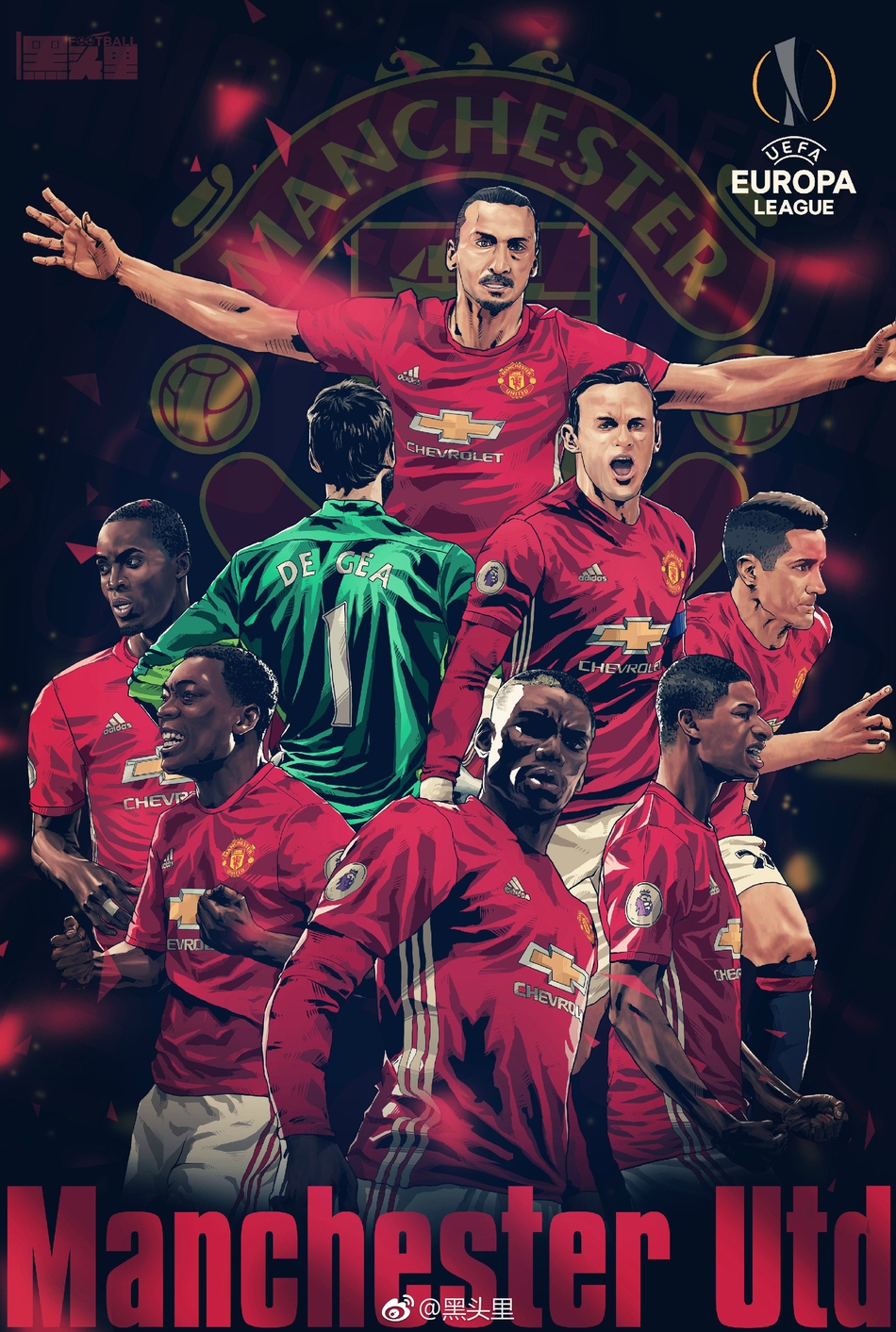 球迷超酷海报贺曼联夺冠