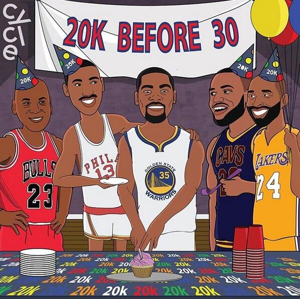 KD成为历史第二年轻2万分先生