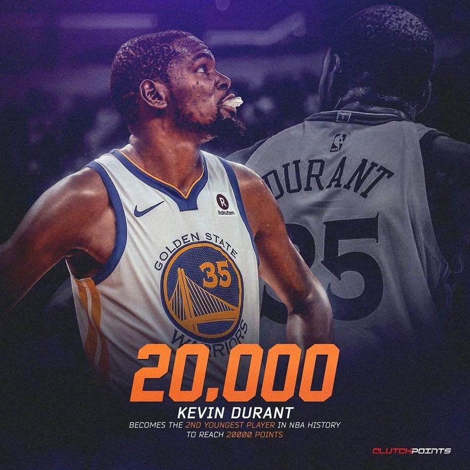 KD成为历史第二年轻2万分先生