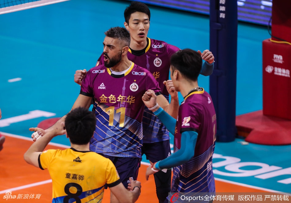 排超决赛③上海男排3-0北京