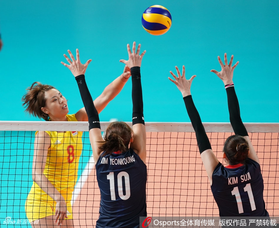 亚运女排小组赛中国3-0韩国