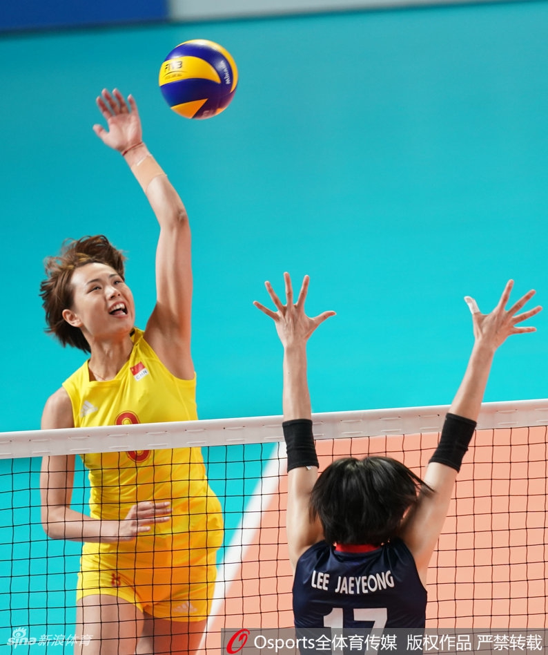 亚运女排小组赛中国3-0韩国