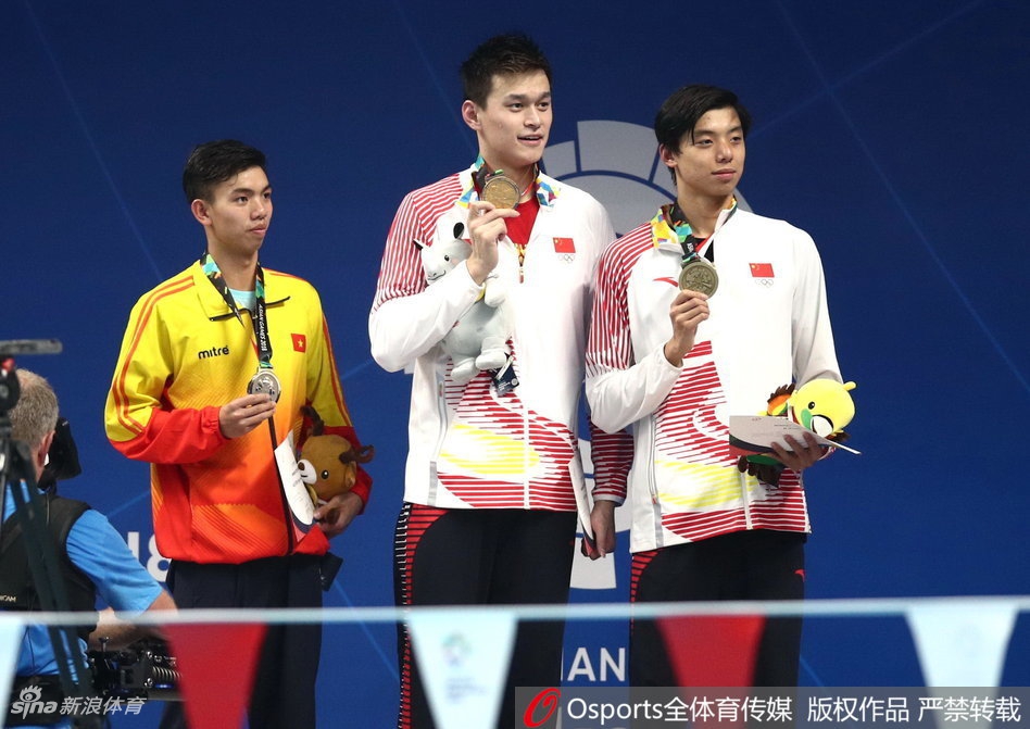 亚运男子1500米自孙杨夺冠