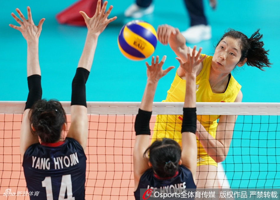 亚运女排小组赛中国3-0韩国