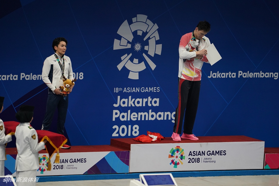 直击亚运男子400米自孙杨夺金