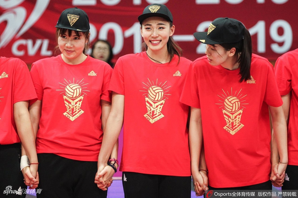 北京女排夺冠颁奖仪式