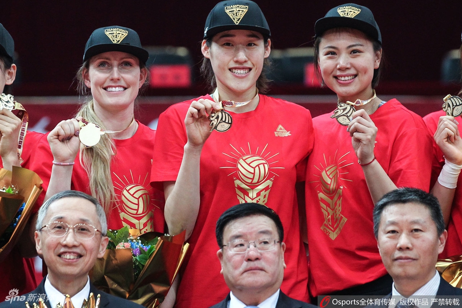 北京女排夺冠颁奖仪式