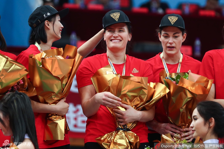 北京女排夺冠颁奖仪式