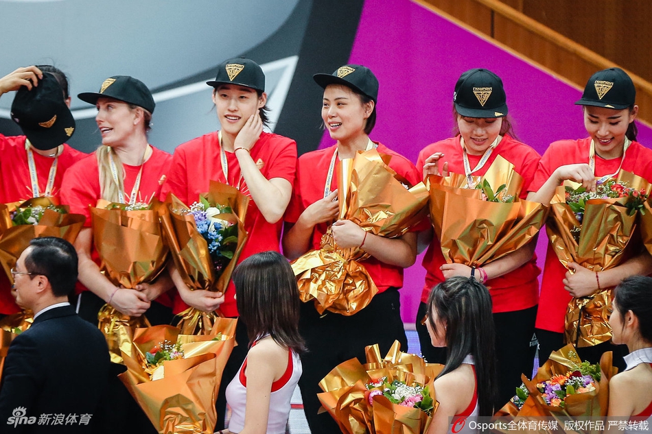 北京女排夺冠颁奖仪式
