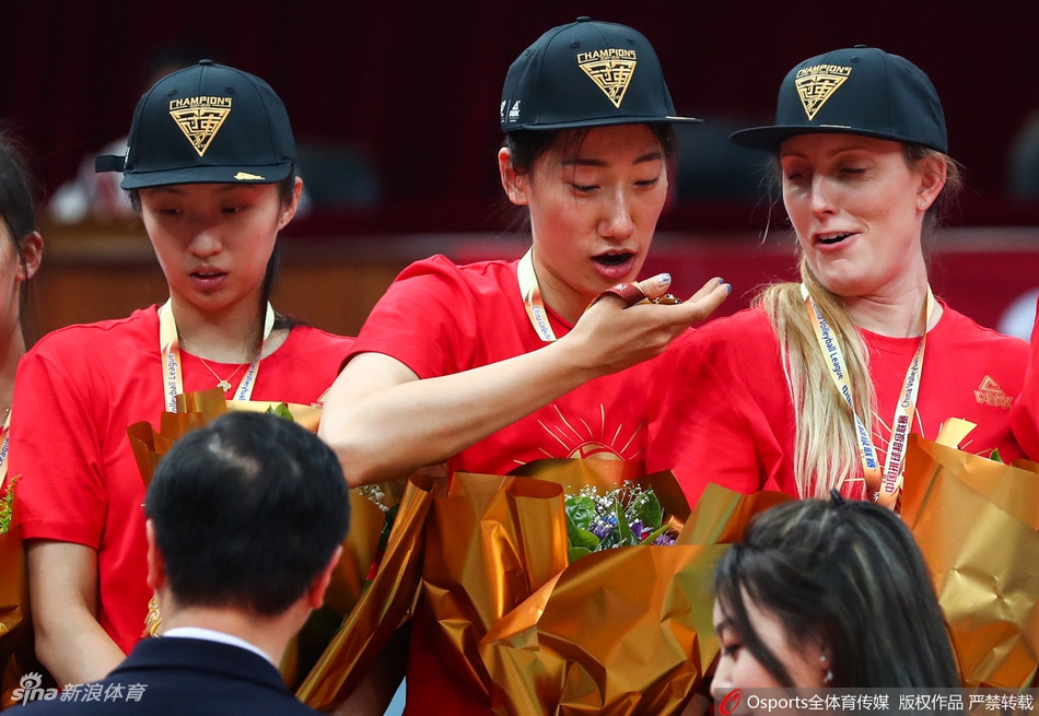 北京女排夺冠颁奖仪式