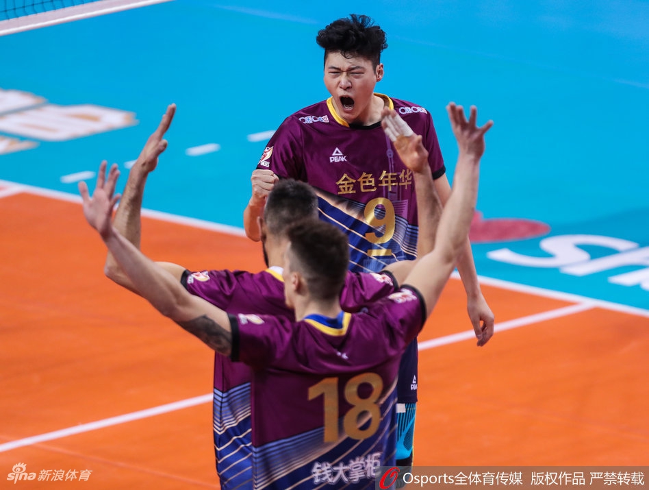 排超决赛③上海男排3-0北京