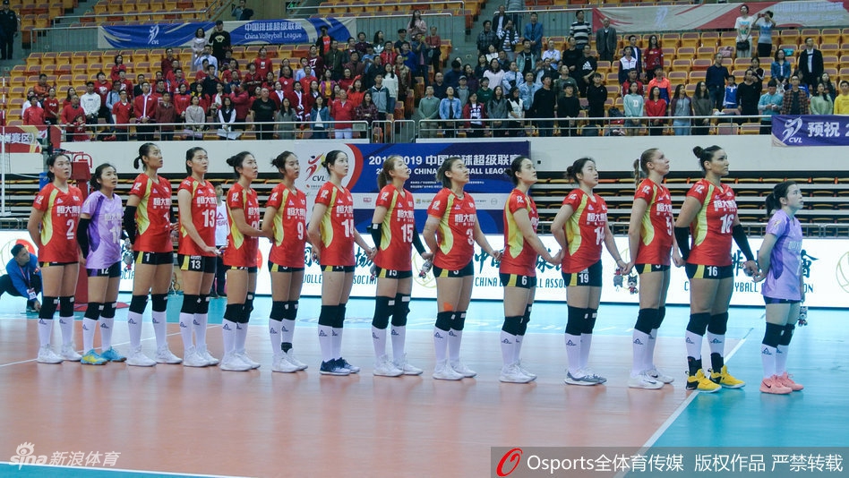 排超八强战恒大女排1-3上海