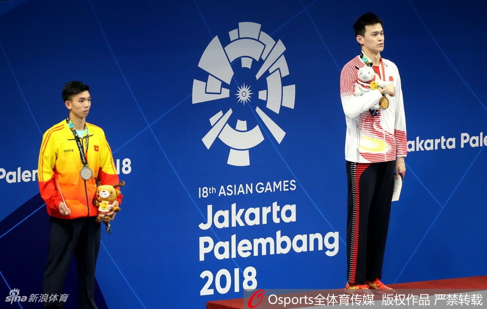 亚运男子1500米自孙杨夺冠
