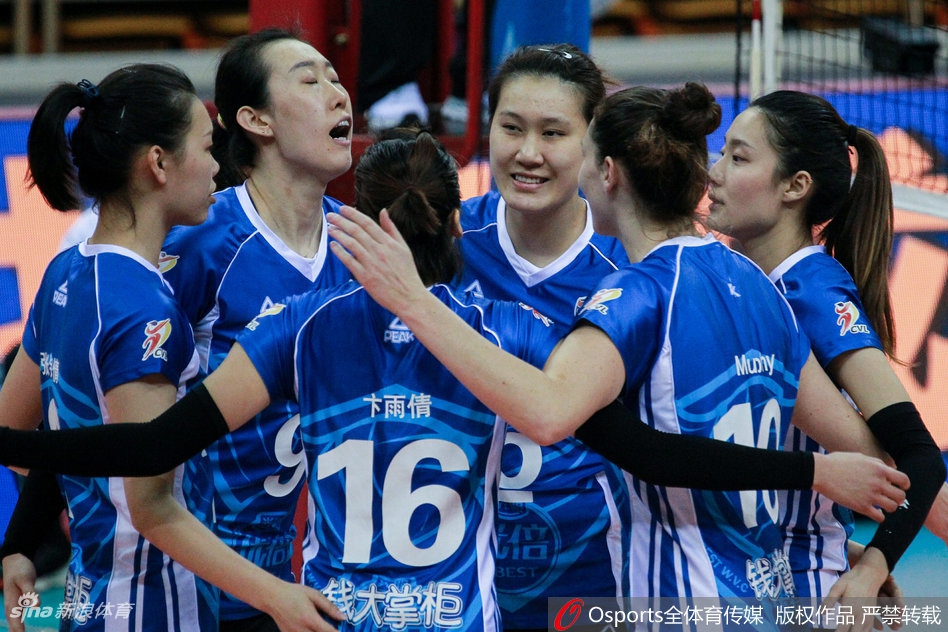 排超八强战恒大女排1-3上海