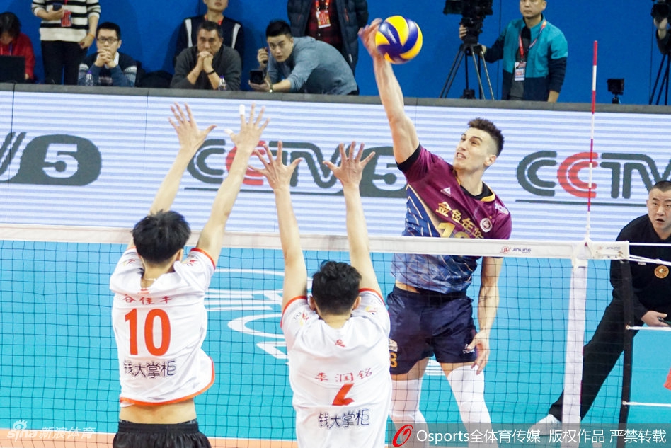 排超决赛②上海男排3-2北京