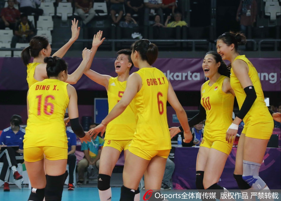 亚运会中国女排3-0菲律宾进四强