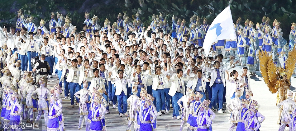 亚运会开幕式韩朝代表团共同入场