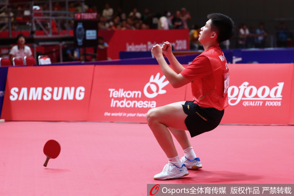 亚运会乒乓球男团中国横扫韩国摘金