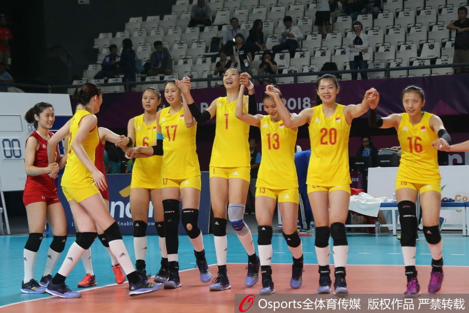 亚运会中国女排3-0菲律宾进四强