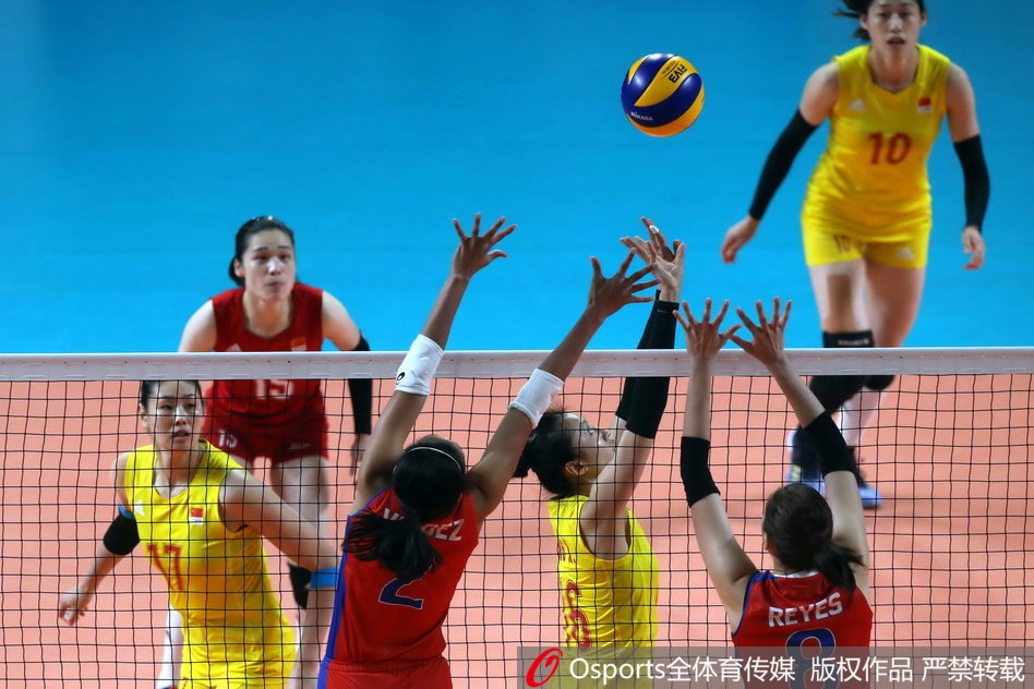 亚运会中国女排3-0菲律宾进四强