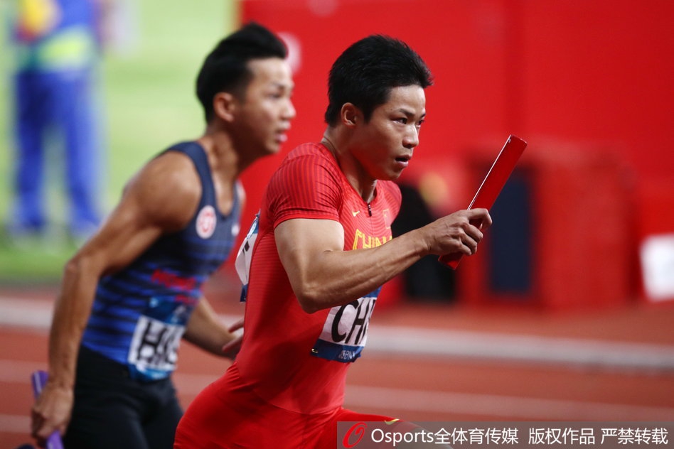 亚运会男子4x100米接力预赛 中国队小组第二出线