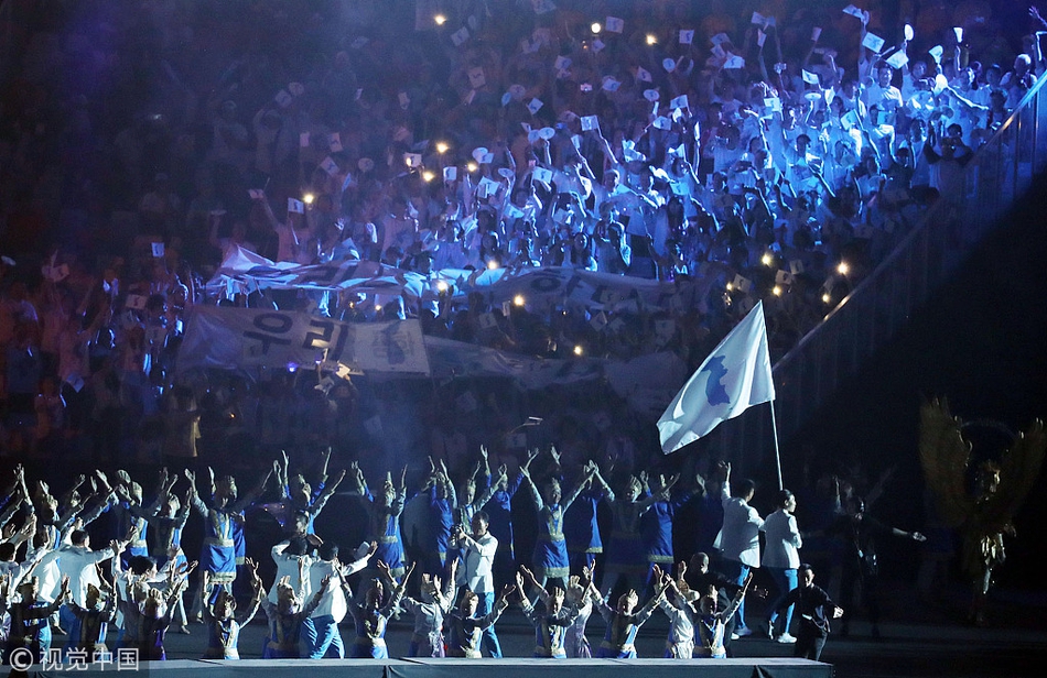 亚运会开幕式韩朝代表团共同入场