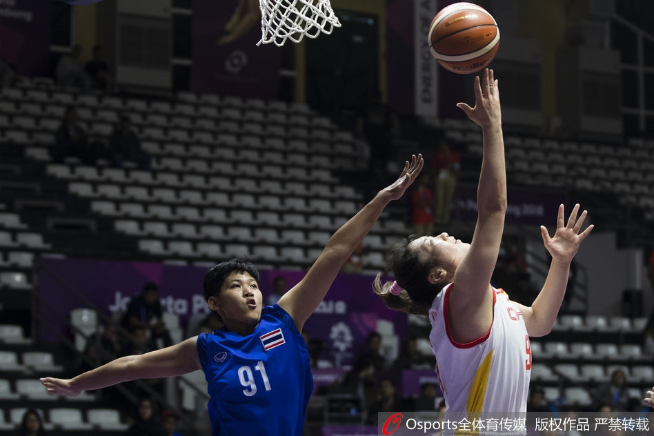 亚运女篮小组赛中国110-42泰国