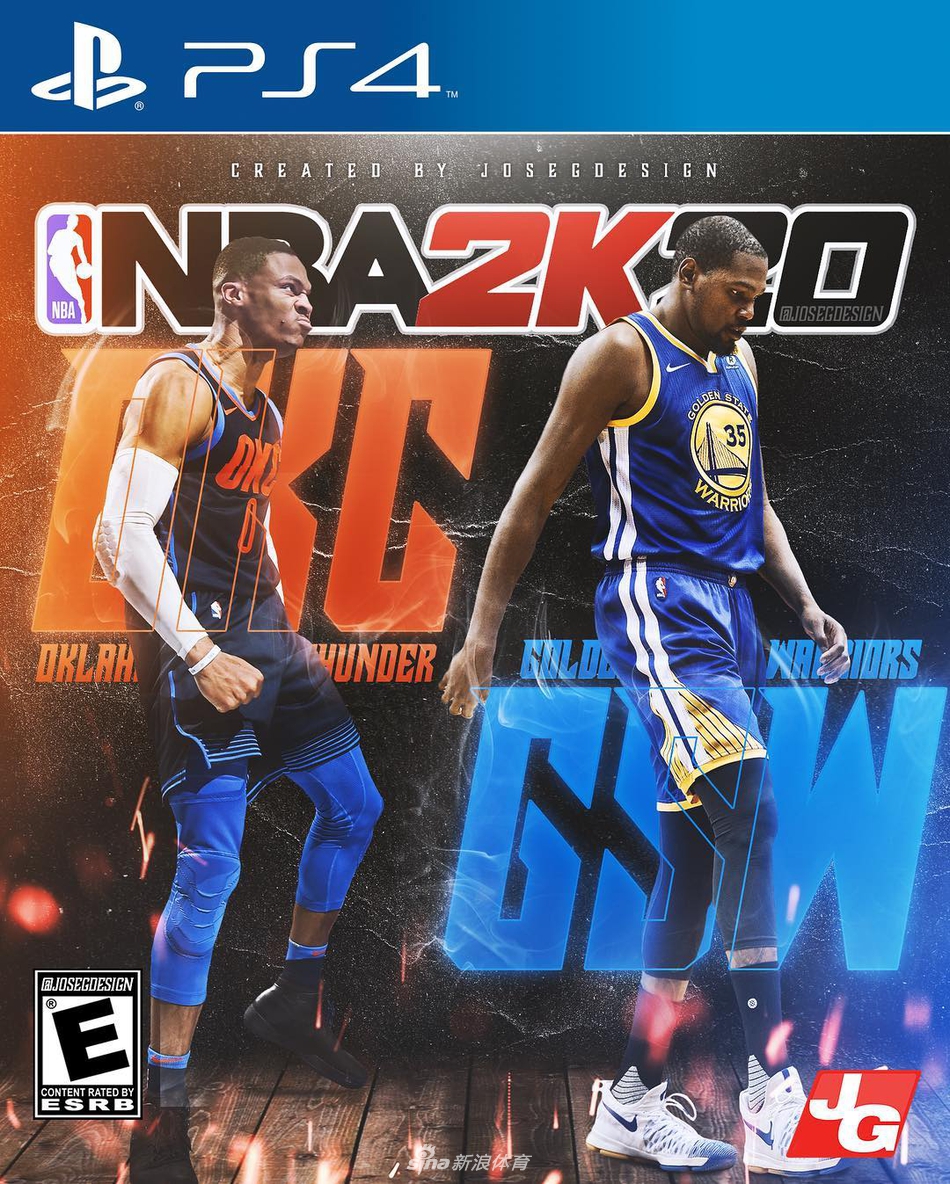 设计大神制作NBA 2K20炫图！詹姆斯杜兰特谁当封面人物？