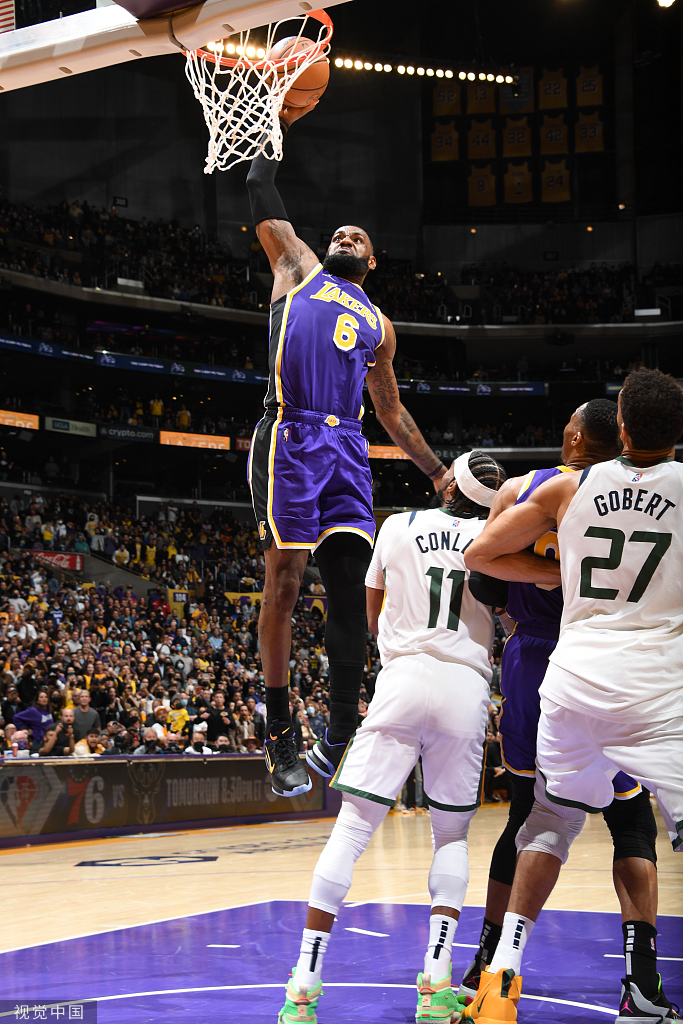 [NBA]湖人107-101险胜爵士 詹姆斯33分