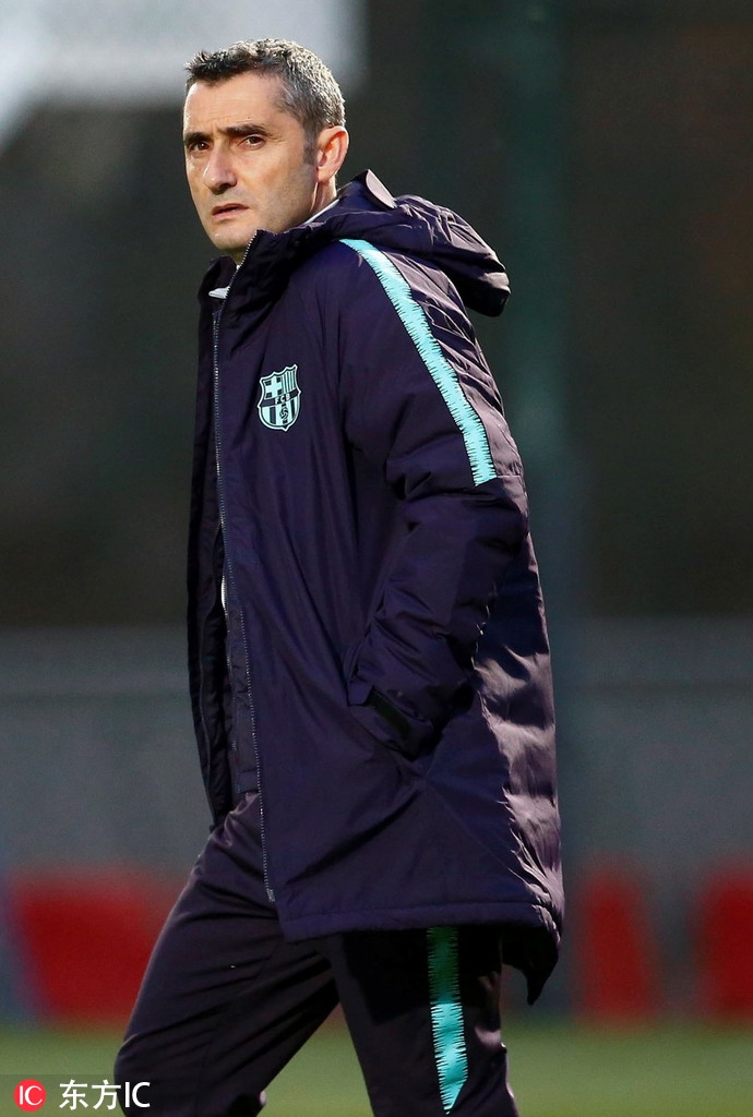 巴萨训练备战欧冠对阵里昂