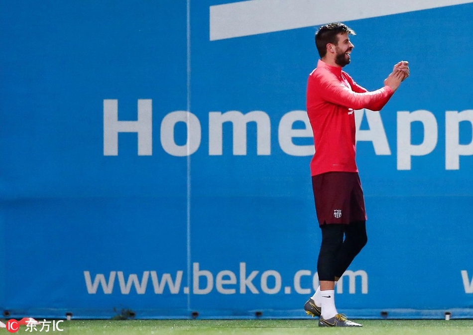 巴萨训练备战欧冠对阵里昂