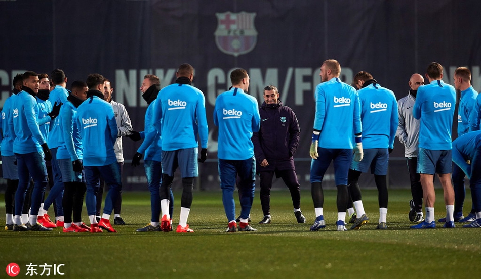 巴萨训练备战塞维利亚