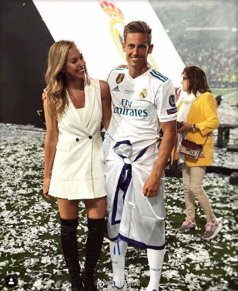 皇马大将娇艳女友