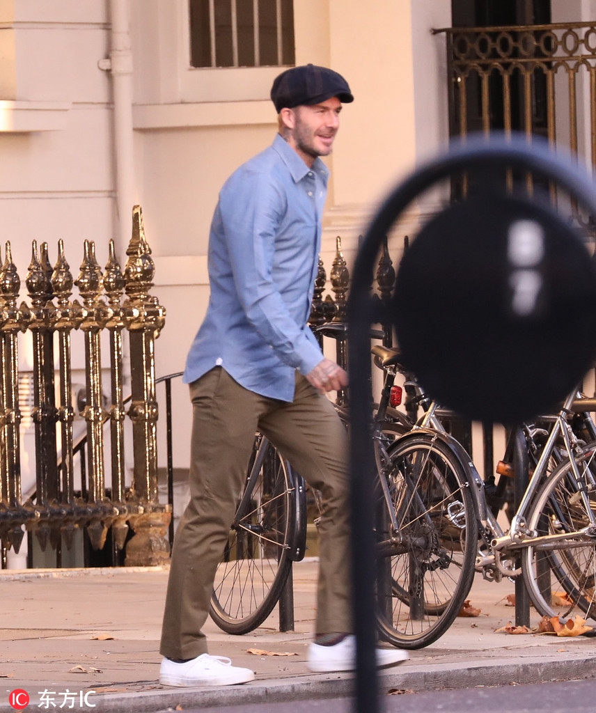 贝克汉姆英伦风搭配笑容满面