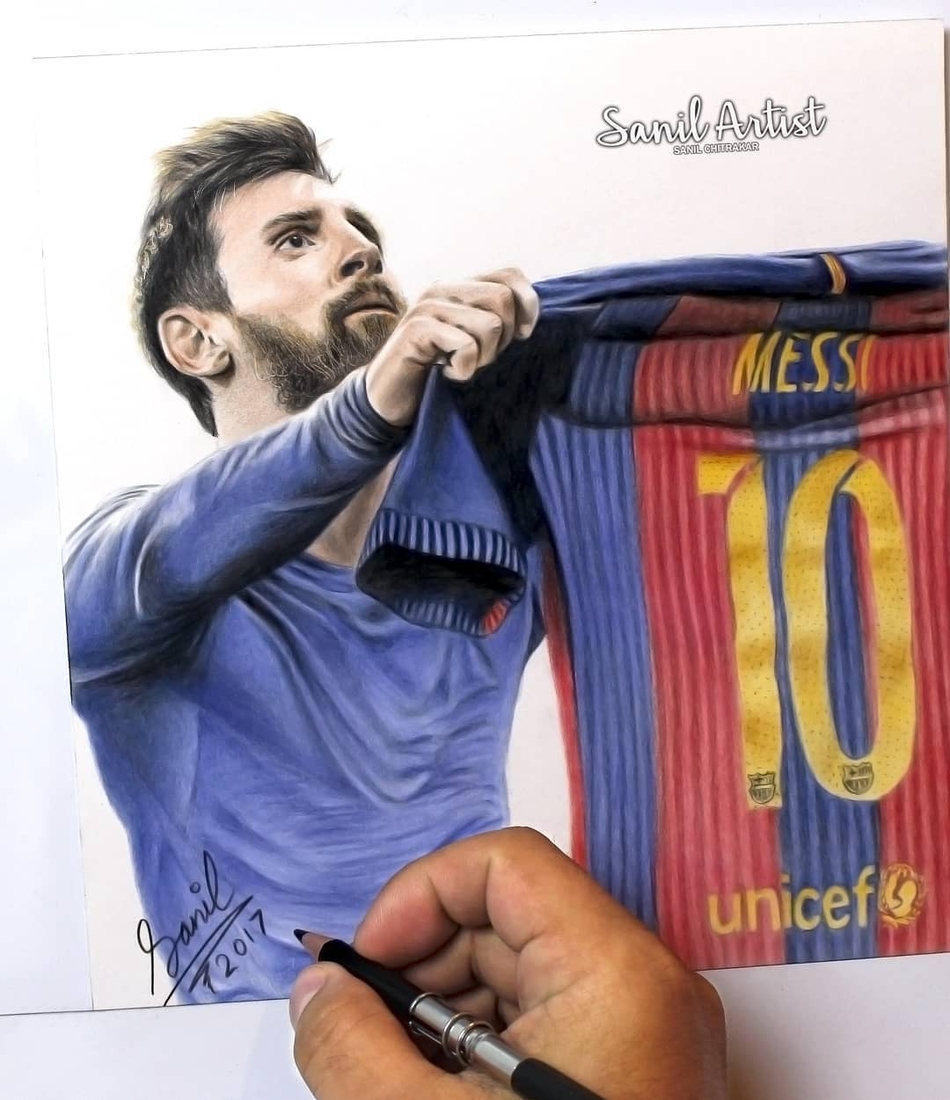 铅笔画神作:梅西c罗领足球群星_高清图集_新浪网