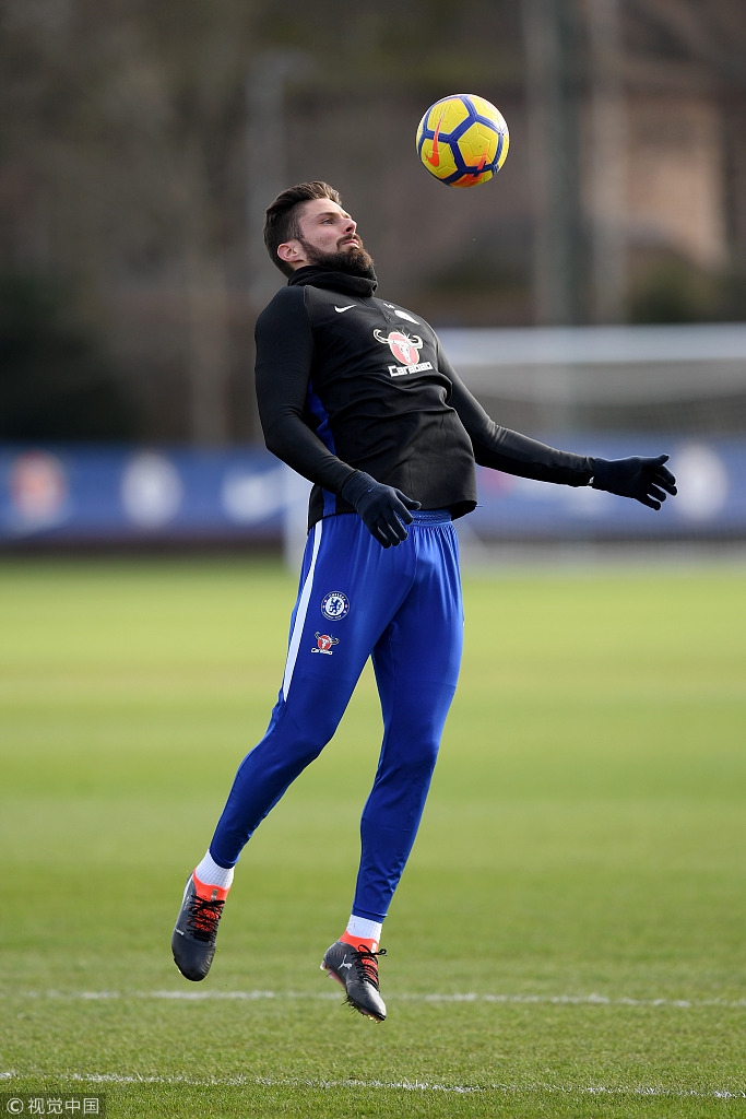 切尔西备战新援吉鲁训练卖力