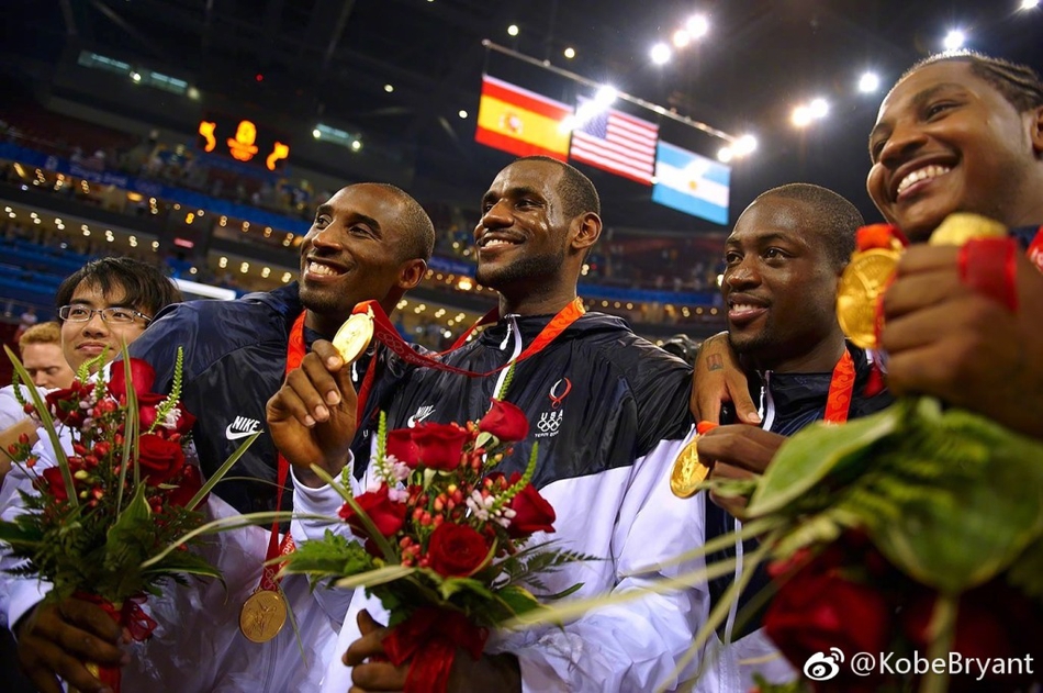 科比微博晒9张老图回顾北京奥运