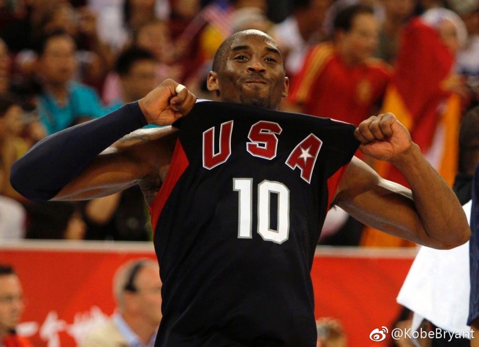 科比微博晒9张老图回顾北京奥运