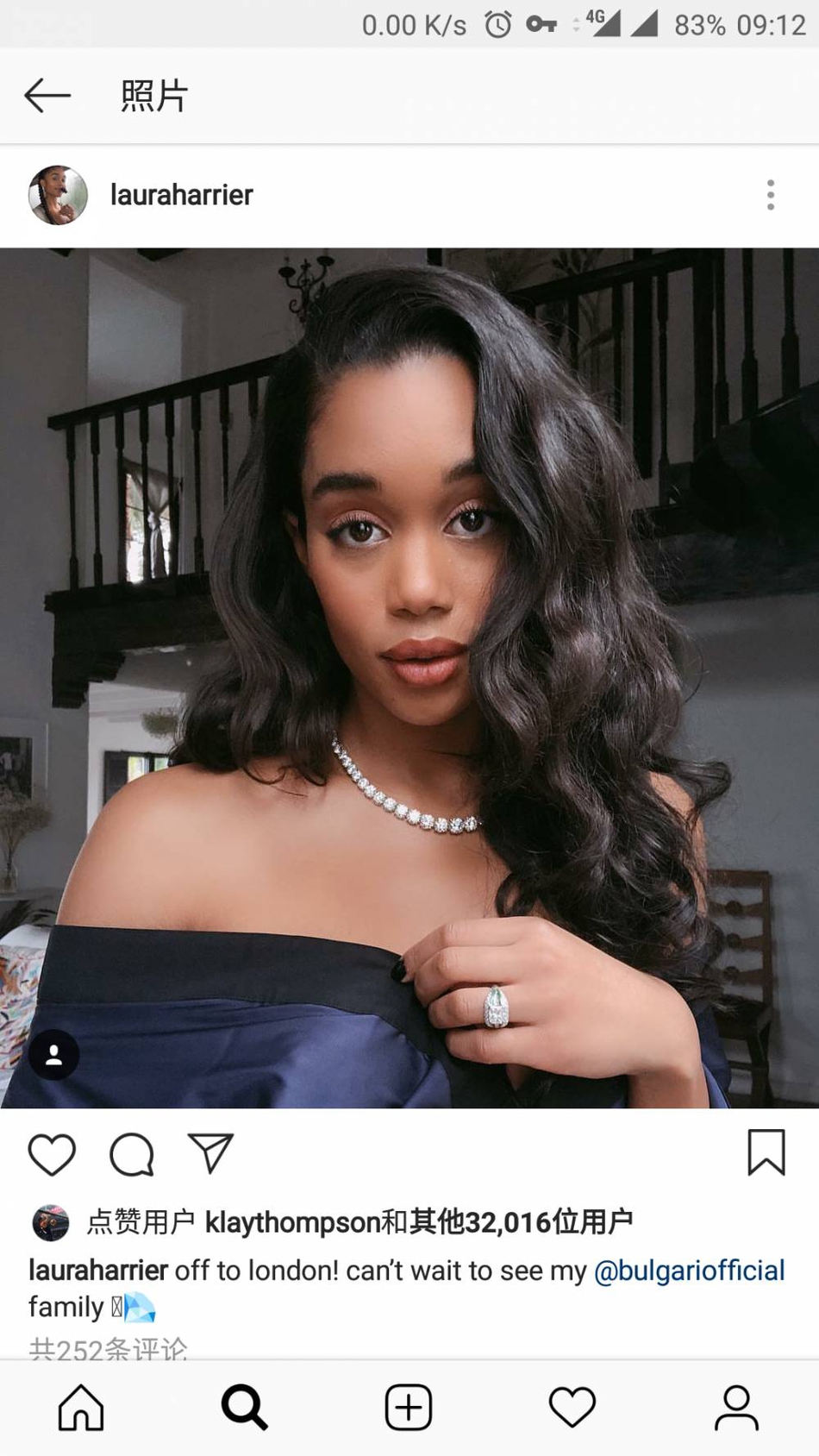 汤普森与甩了他的女星藕断丝连？主动点赞好莱坞最美黑人的照片